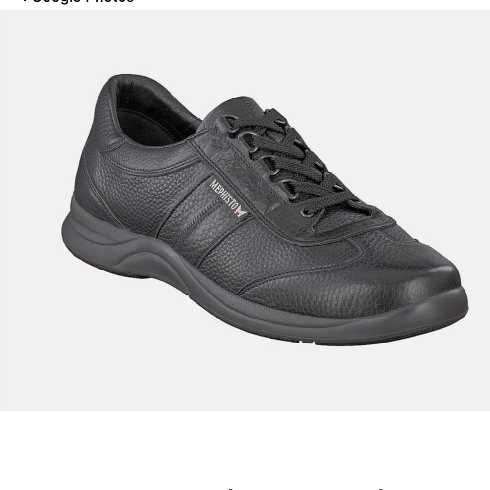 Mephisto Hike Leather Outdoor Sneaker Metallic Black Grey 9 US